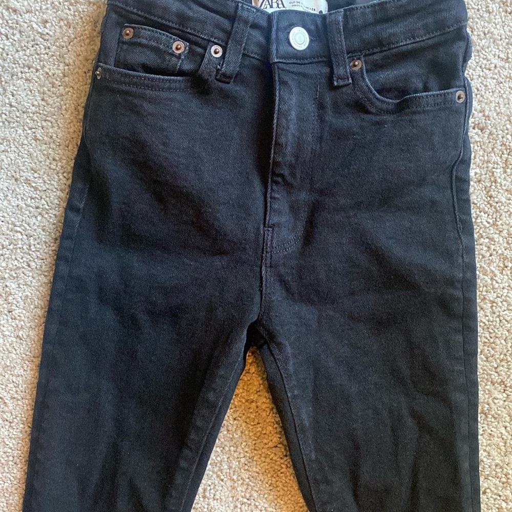 Zara Black Skinny Jeans High-Rise Denim